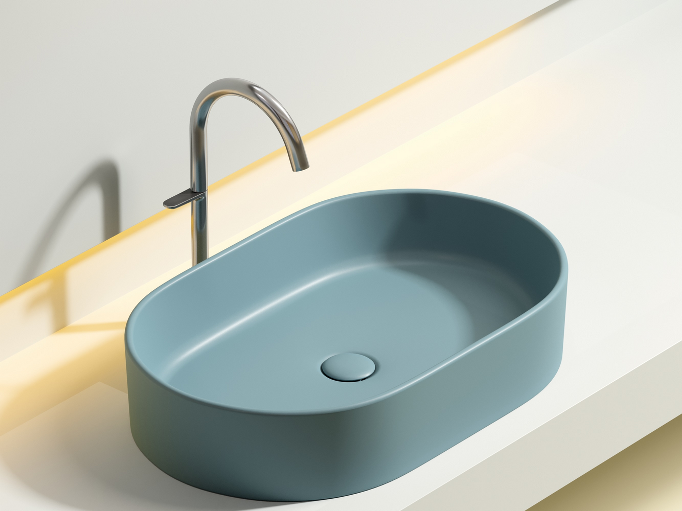Фото Раковина Ceramicanova Element CN6048MLG накладная 60 × 38,5 × 12,2 см, зеленый матовый