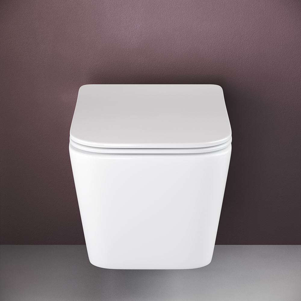Фото Унитаз Ceramicanova Metric CN3007 безободковый с сиденьем подвесной, белый глянцевый