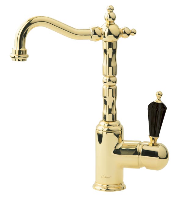 Фото Смеситель для раковины Boheme Tradizionale Nero 252 золото глянец
