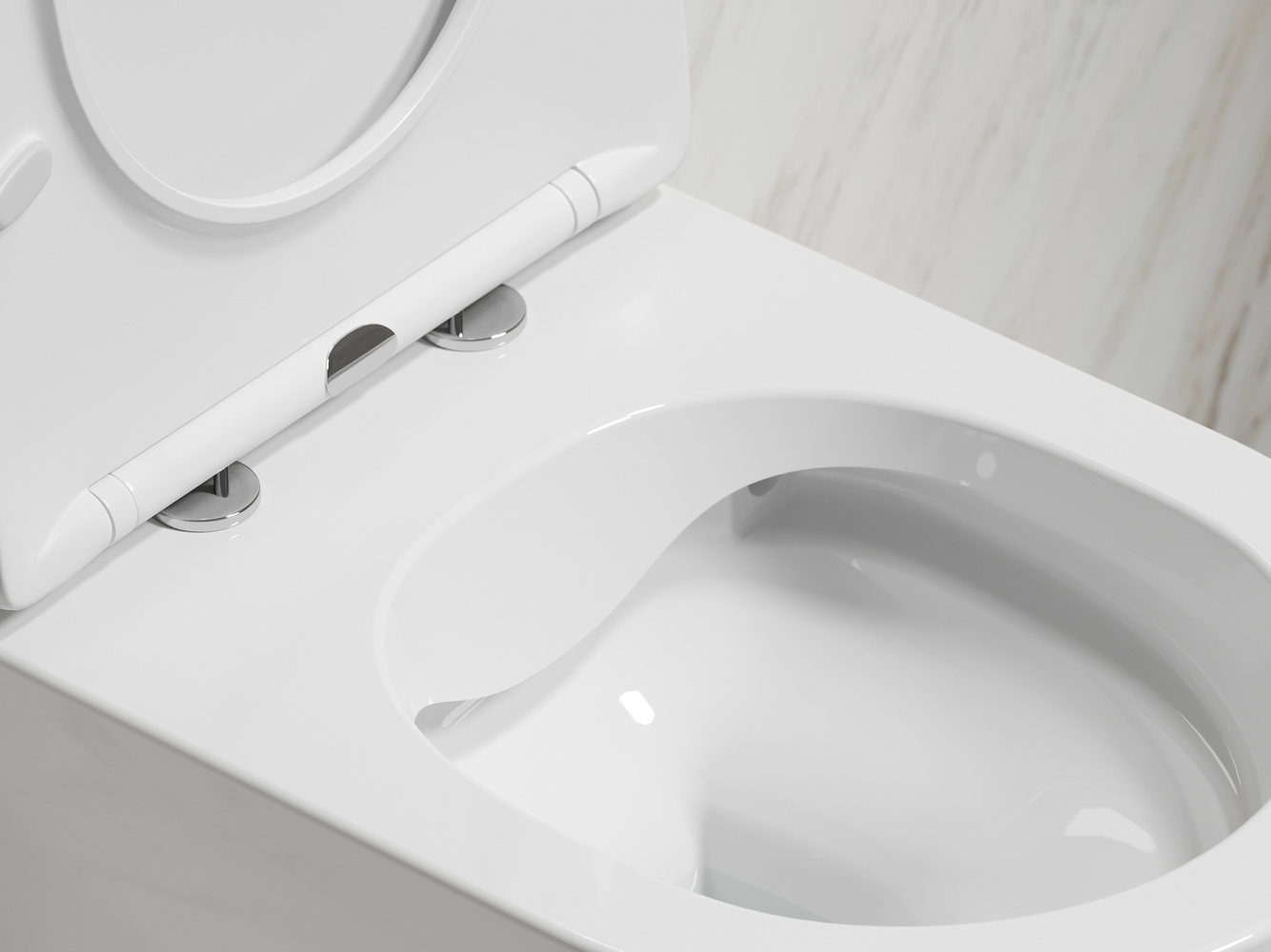 Фото Унитаз Ceramicanova Modena CN6063 безободковый с сиденьем подвесной, белый глянцевый
