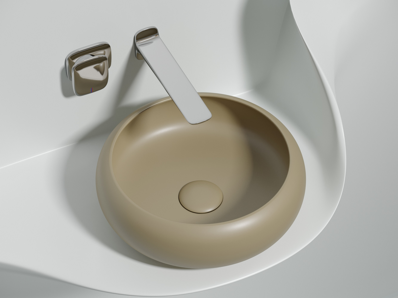 Фото Раковина Ceramicanova Element CN6050MC накладная 36 × 36 × 12 см, капучино матовый