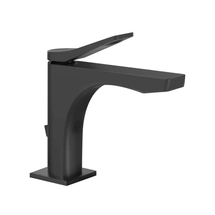 Фото Смеситель Gessi Rilievo 59001#299 для раковины с донным клапаном, черный матовый