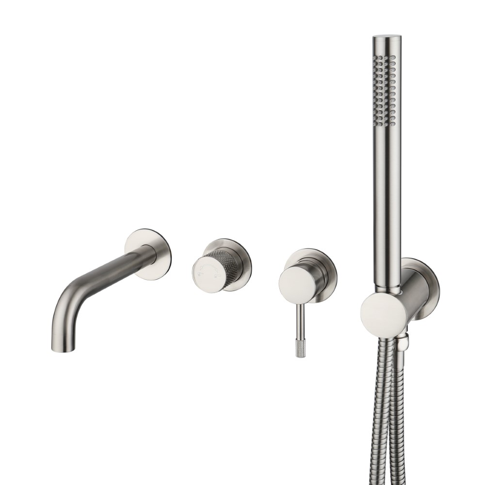 Фото Смеситель для ванны Boheme Uno 464-3-NB настенный никель браш