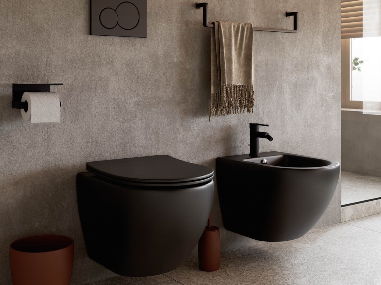 Фото Биде Ceramicanova Metropol CN4003MB подвесное, черный матовый