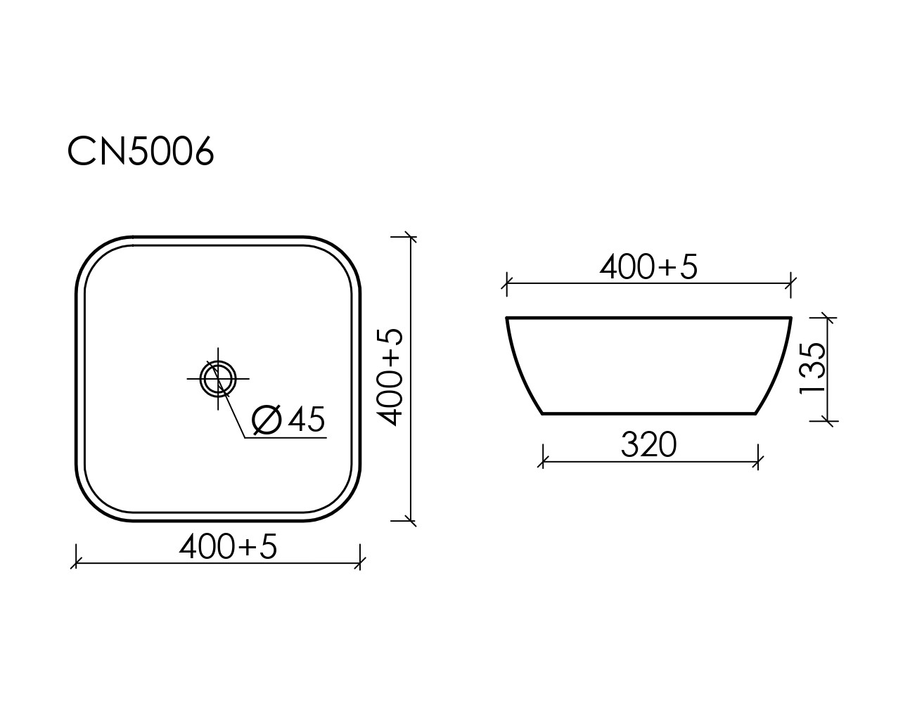 Фото Раковина Ceramicanova Element CN5006 накладная 40 × 40 × 14 см, белый глянцевый