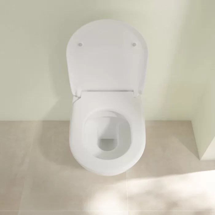 Фото Унитаз подвесной Villeroy & Boch Subway 2.0 5614R201, безободковый, с сиденьем с микролифтом, белый глянцевый