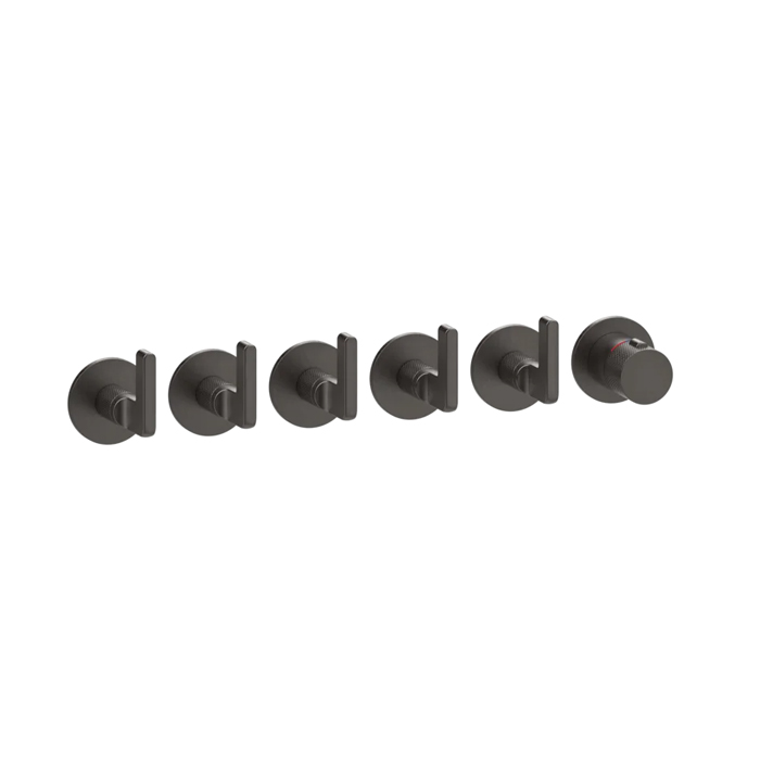 Фото Смеситель Gessi Inciso 58340#707 для ванны термостат, черный хром браш pvd