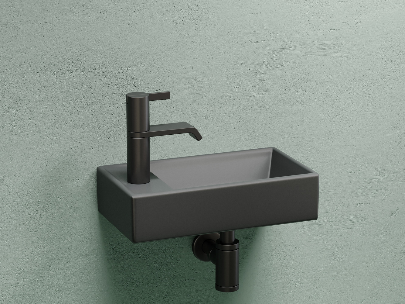 Фото Раковина Ceramicanova Element CN6051RMDH подвесная 40,7 × 21,7 × 10 см, темный антрацит матовый