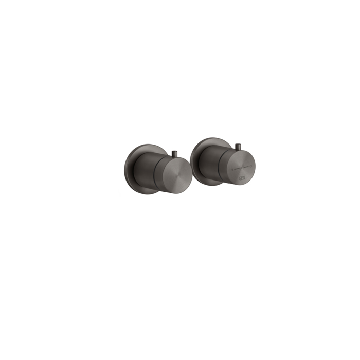 Фото Смеситель Gessi Gessi316 54236#707 для душа термостат с переключателем на 3 потока, черный хром браш pvd