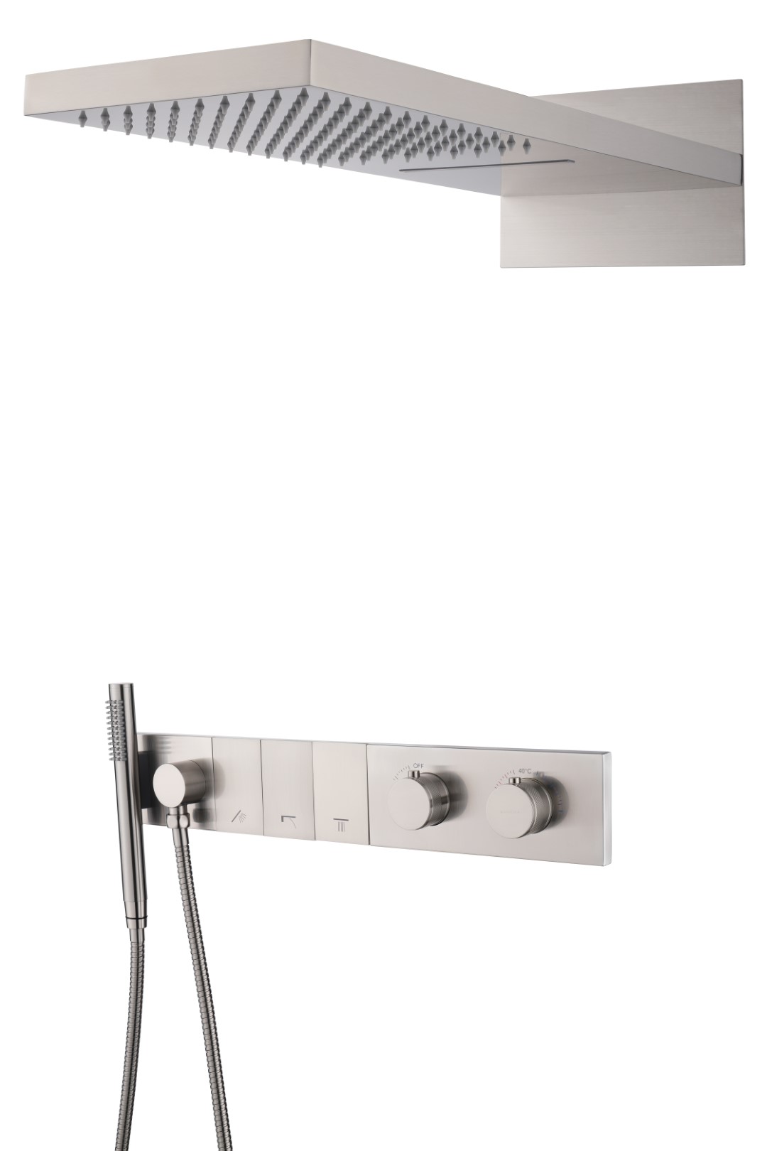 Фото Душевая система Boheme Zodiac 133-NB с термостатом nickel brush, никель матовый