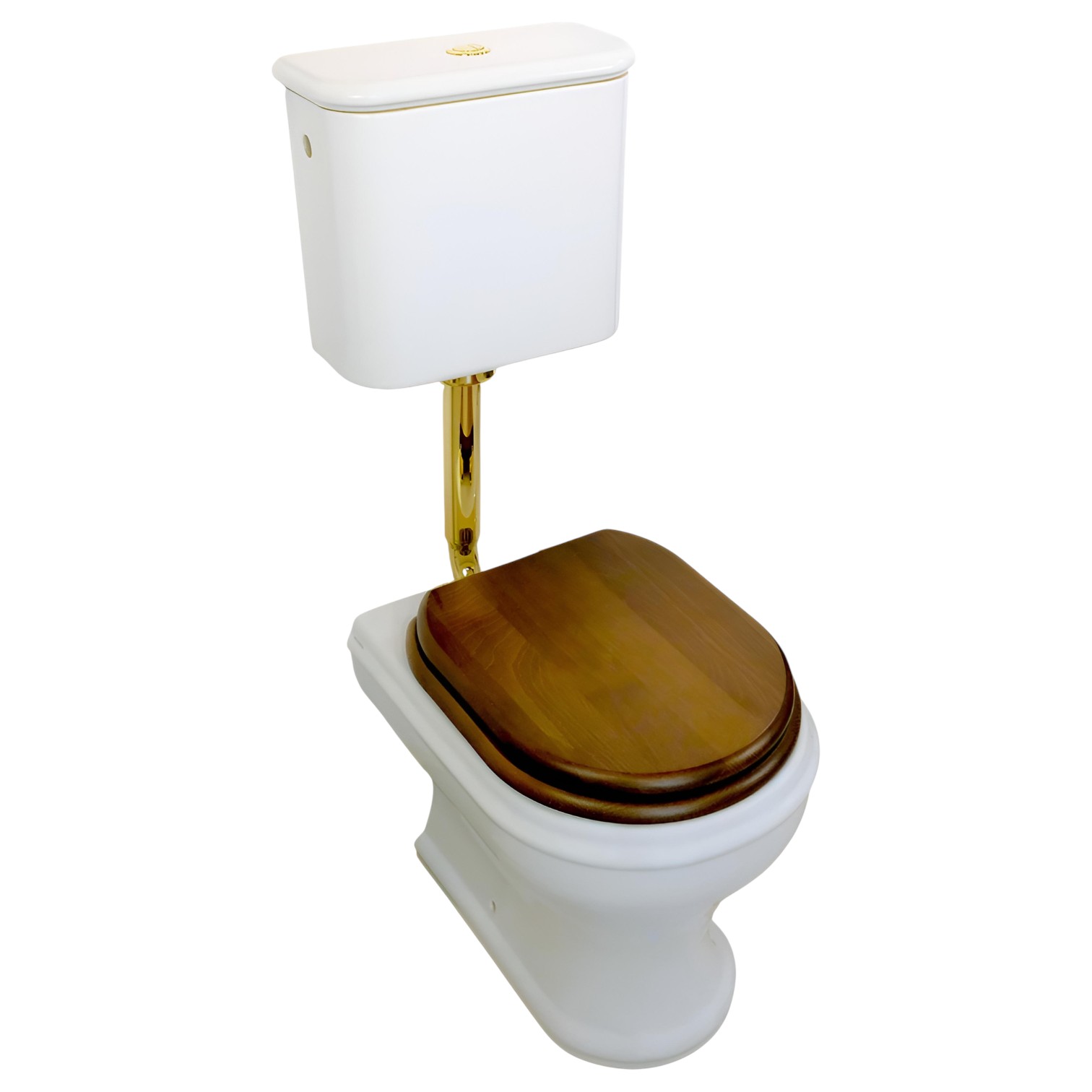 Фото Унитаз Migliore Charme 36378 со средним бачком кнопка золото глянец, выпуск универсальный