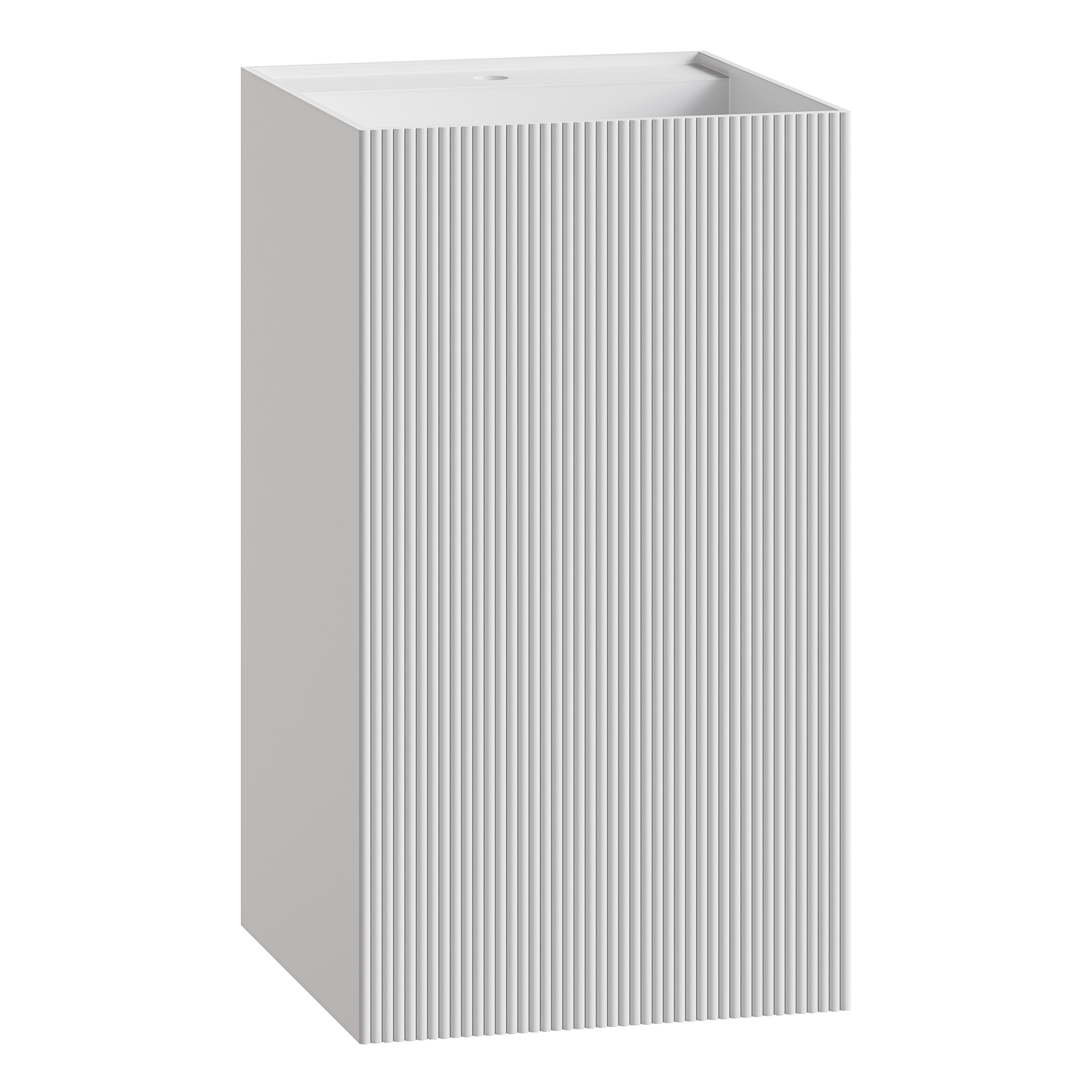 Фото Раковина Armadi Art Cube 802-R-MW напольная квадратная рифленая 48×48×85 см, Matt White (белый)