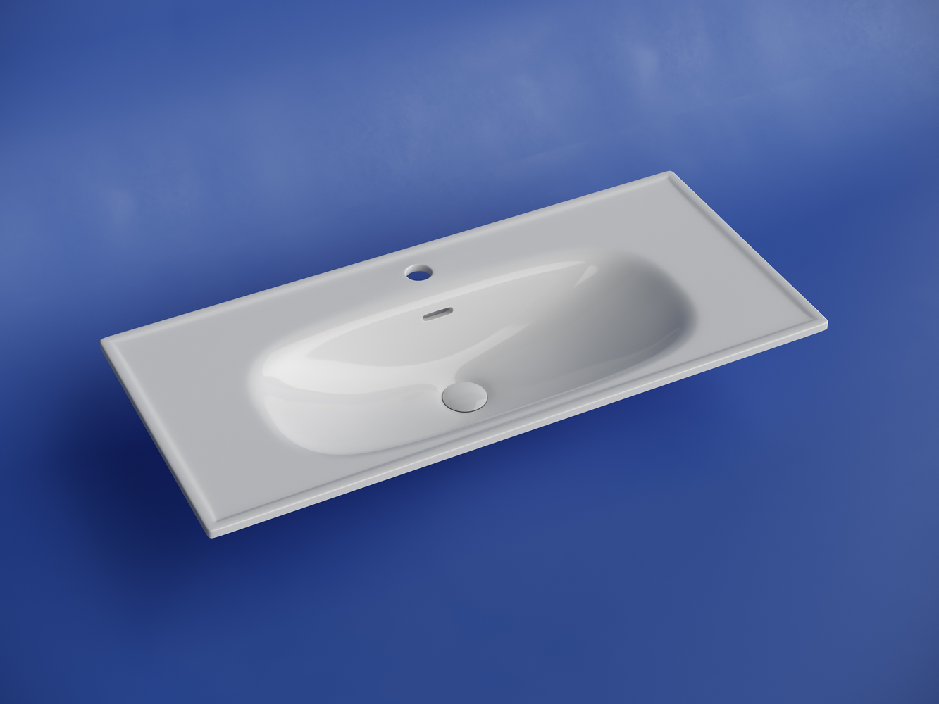 Фото Раковина Ceramicanova Sabo CN13003 мебельная 100 × 46 × 18 см, белый глянцевый