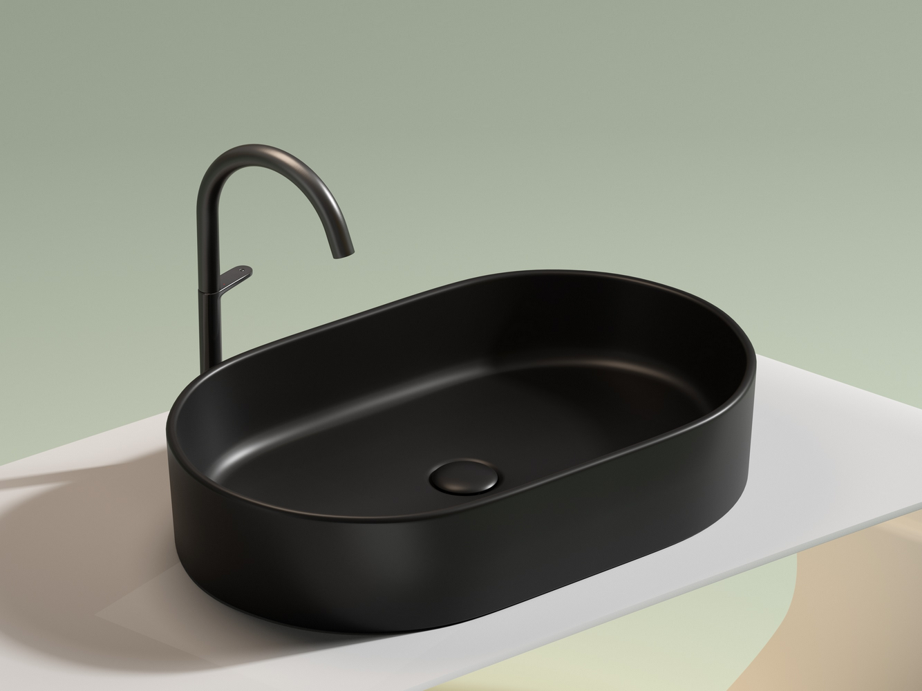 Фото Раковина Ceramicanova Element CN6048MB накладная 60 × 38,5 × 12,2 см, черный матовый