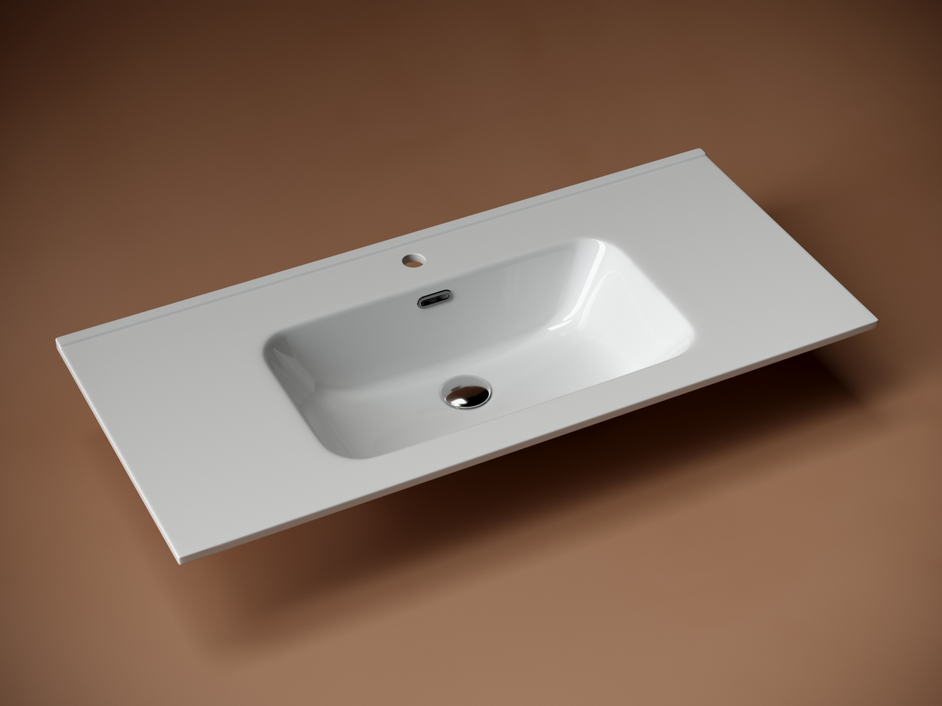 Фото Раковина Ceramicanova Element CN7003 мебельная 101 × 46,5 × 18 см, белый глянцевый