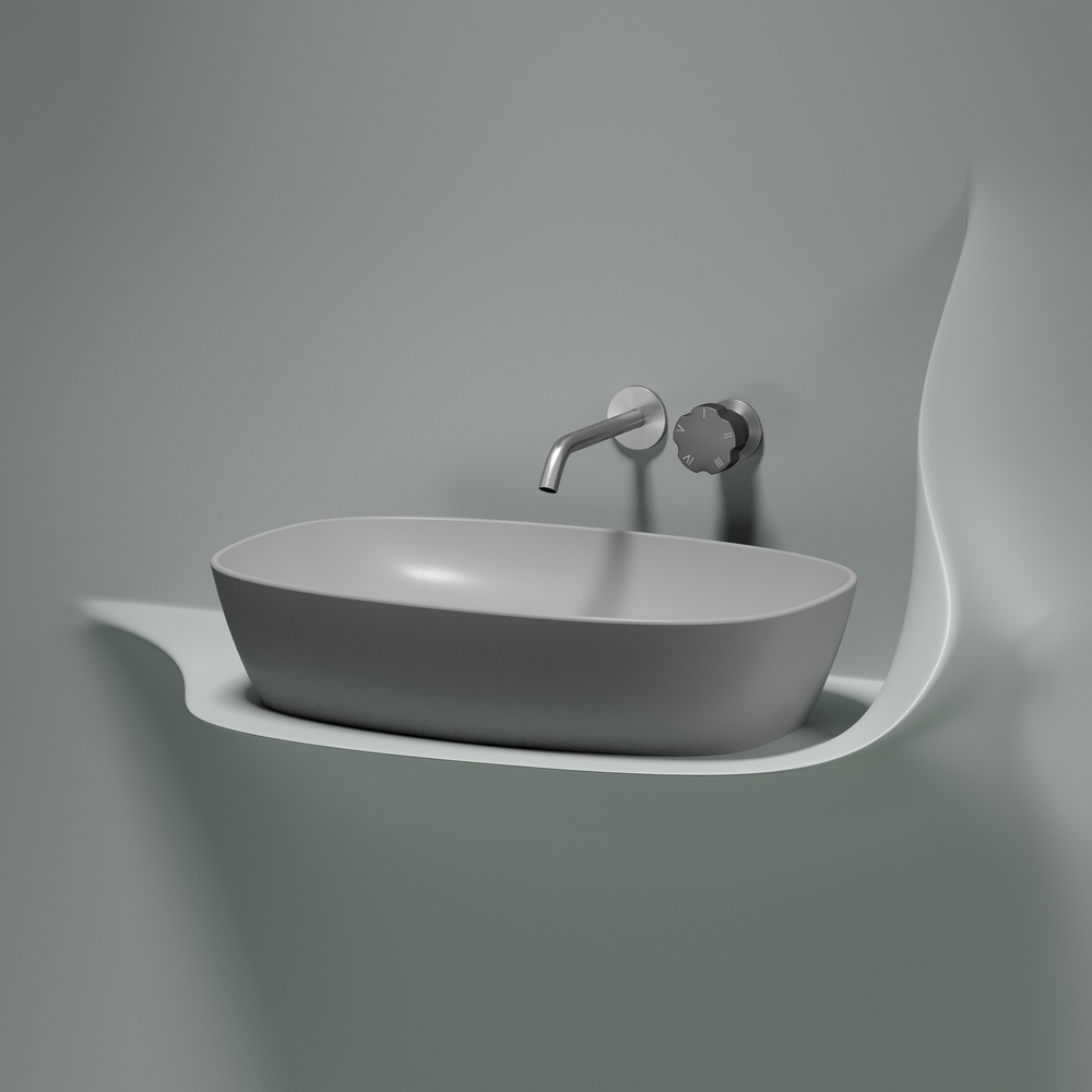 Фото Раковина Ceramicanova Element CN6049MSG накладная 61 × 38,5 × 14 см, серый матовый