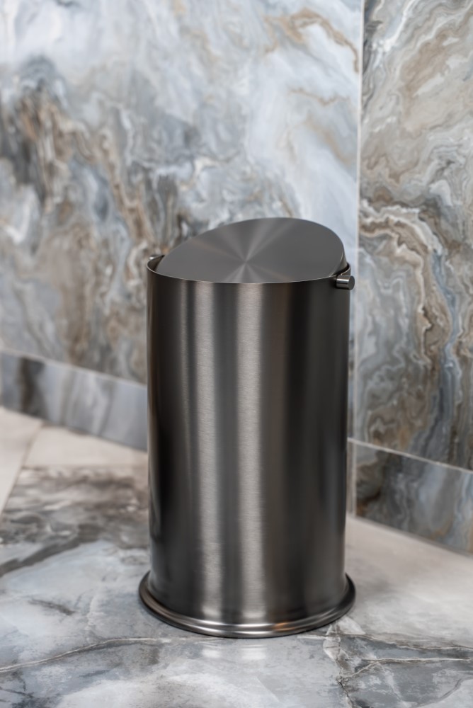 Фото Мусорное ведро Boheme 10916-GM, gun metall, графит матовый 7 л