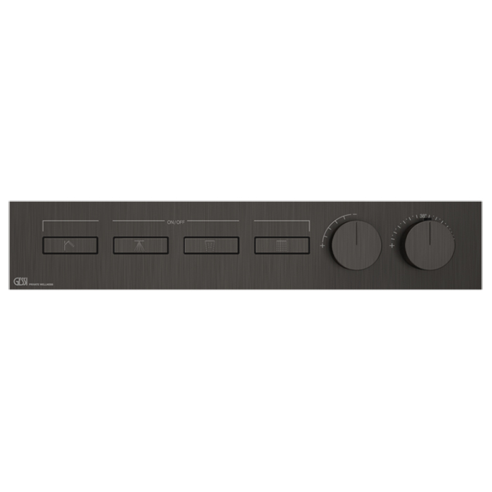 Фото Смеситель Gessi Hi-Fi 63016#707 для душа термостат, черный хром браш pvd