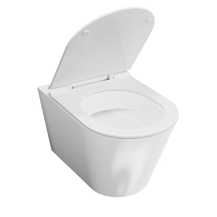 Фото Унитаз подвесной Kerama Marazzi Plaza Modern PLMR.wc.02, безободковый, без сиденья, белый глянцевый