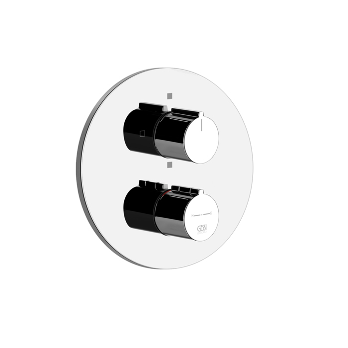 Фото Смеситель Gessi Via tortona 38778#031 для душа термостат с переключателем на 3 потока, хром