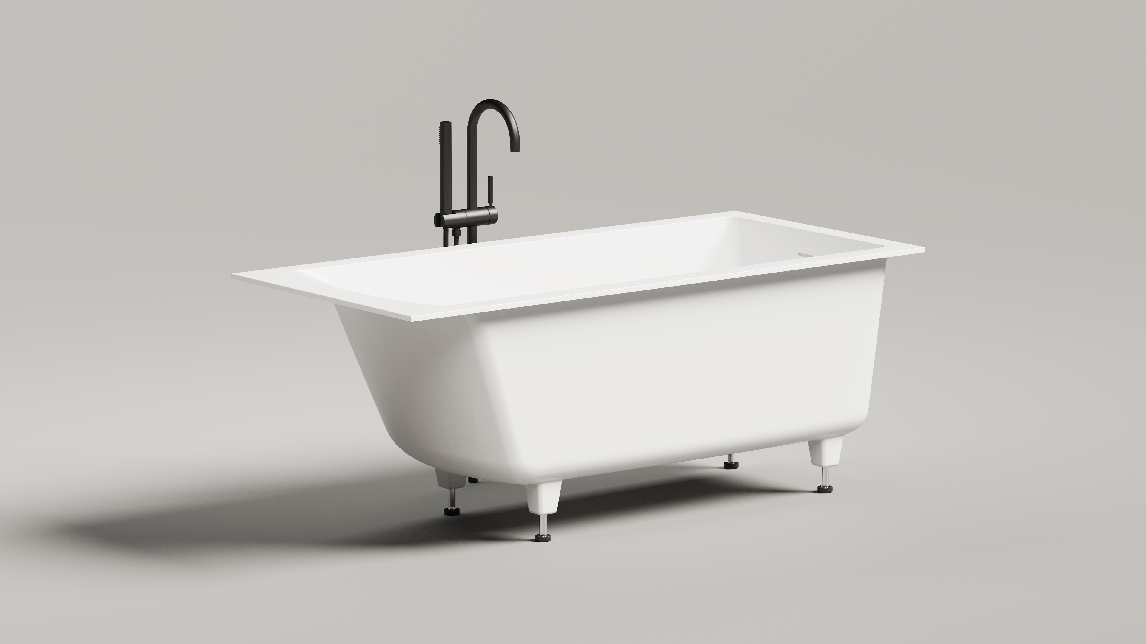 Фото Ванна Salini Cascata Kit 150x70 105012G встраиваемая из литьевого мрамора, белая глянцевая