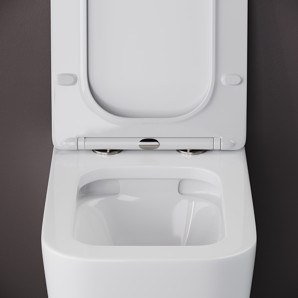 Фото Унитаз Ceramicanova Cubic CN1806 безободковый с сиденьем подвесной, белый глянцевый
