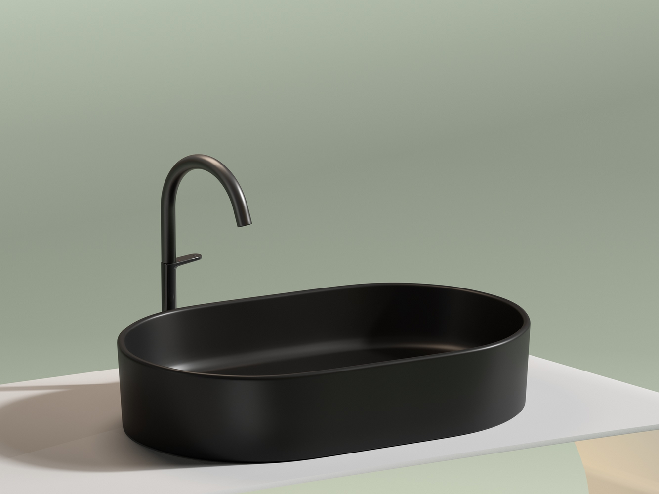 Фото Раковина Ceramicanova Element CN6048MB накладная 60 × 38,5 × 12,2 см, черный матовый