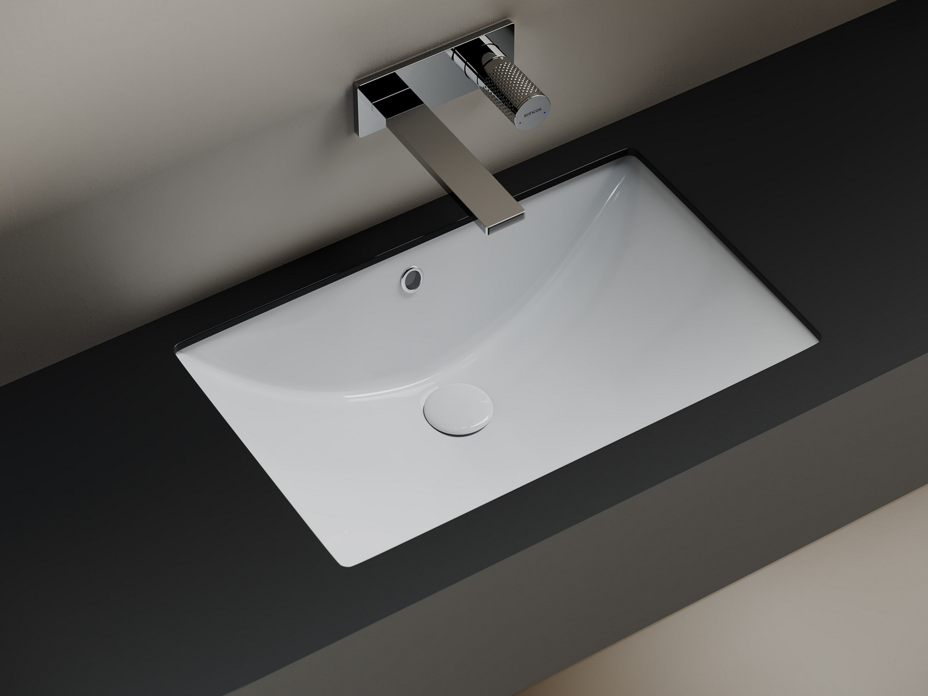 Фото Раковина Ceramicanova Era CN6082 встраиваемая под столешницу 60 × 39 × 19 см, белый глянцевый