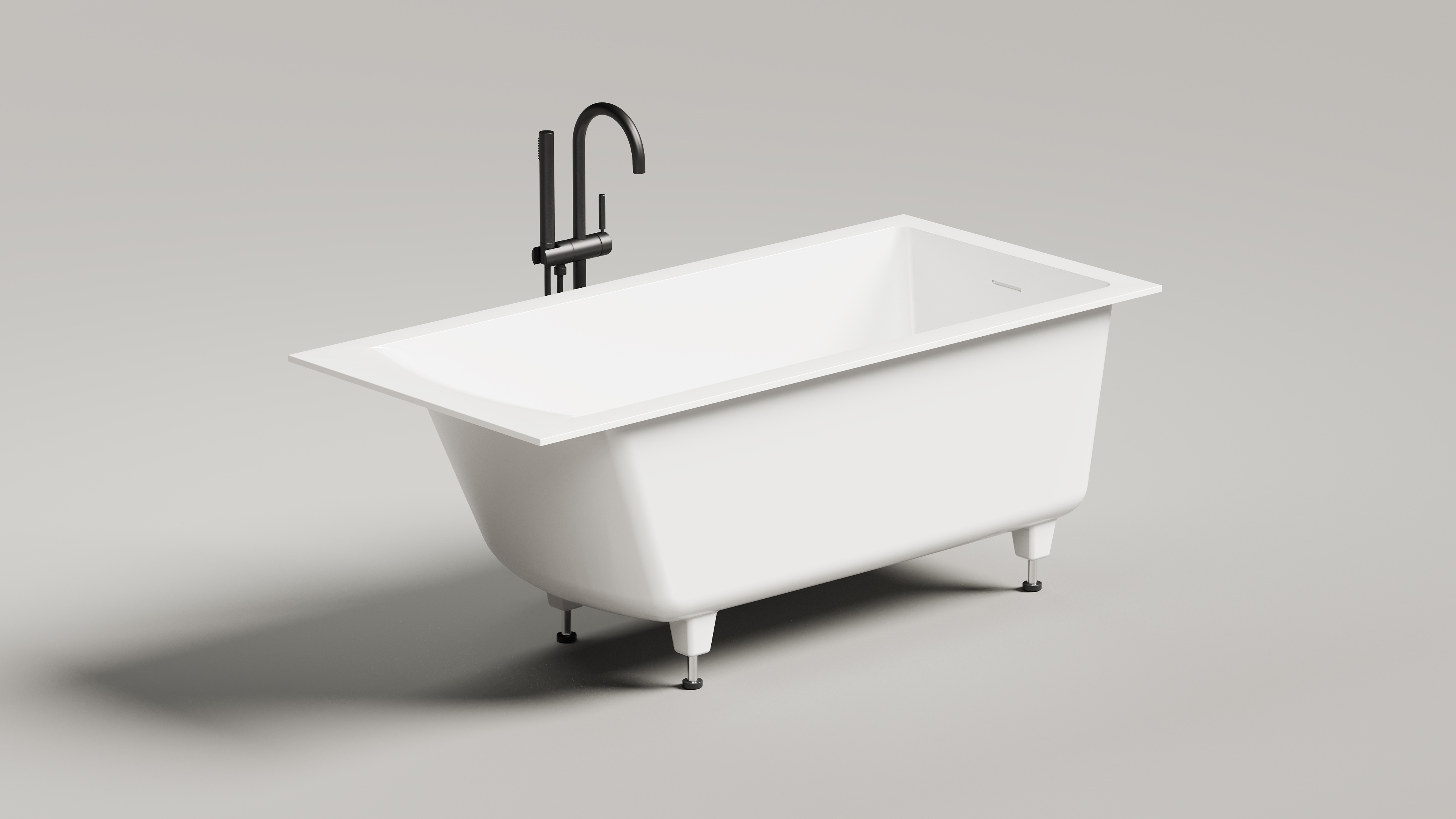 Фото Ванна Salini Cascata Kit 150x70 105022M встраиваемая из литьевого мрамора, белая матовая