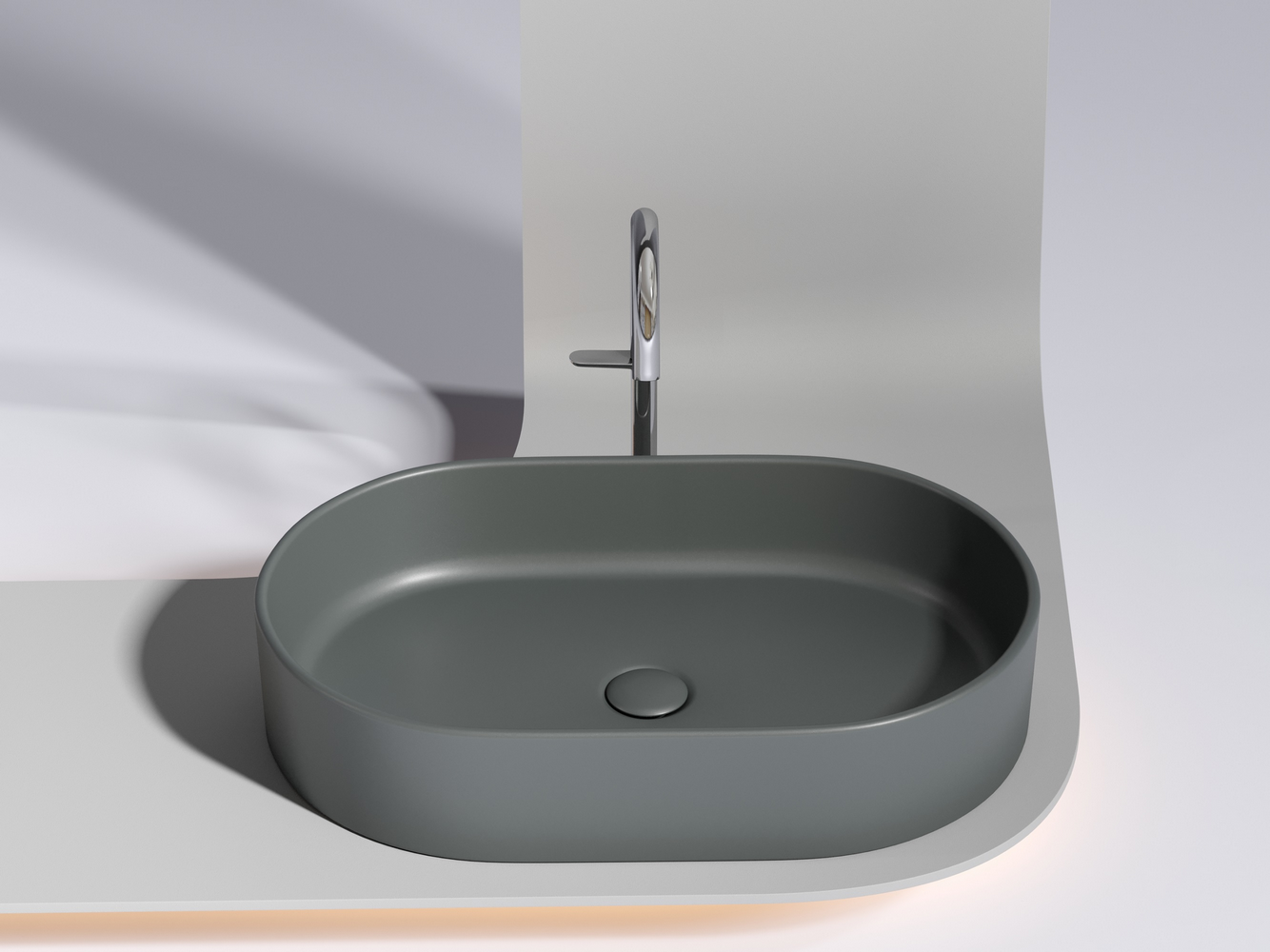Фото Раковина Ceramicanova Element CN6048MDH накладная 60 × 38,5 × 12,2 см, темный антрацит матовый