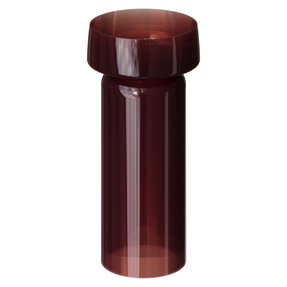 Фото Раковина с пьедесталом Boheme Glow 810-G-BUR + 810-BASE-G-BUR напольная круглая 40 см, Burgundy (прозрачный бордовый)