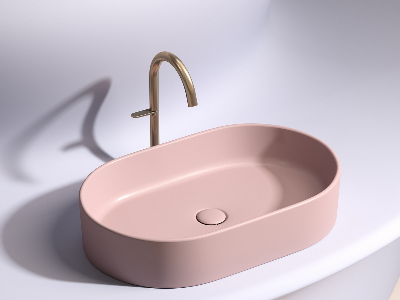 Фото Раковина Ceramicanova Element CN6048MP накладная 60 × 38,5 × 12,2 см, розовый матовый