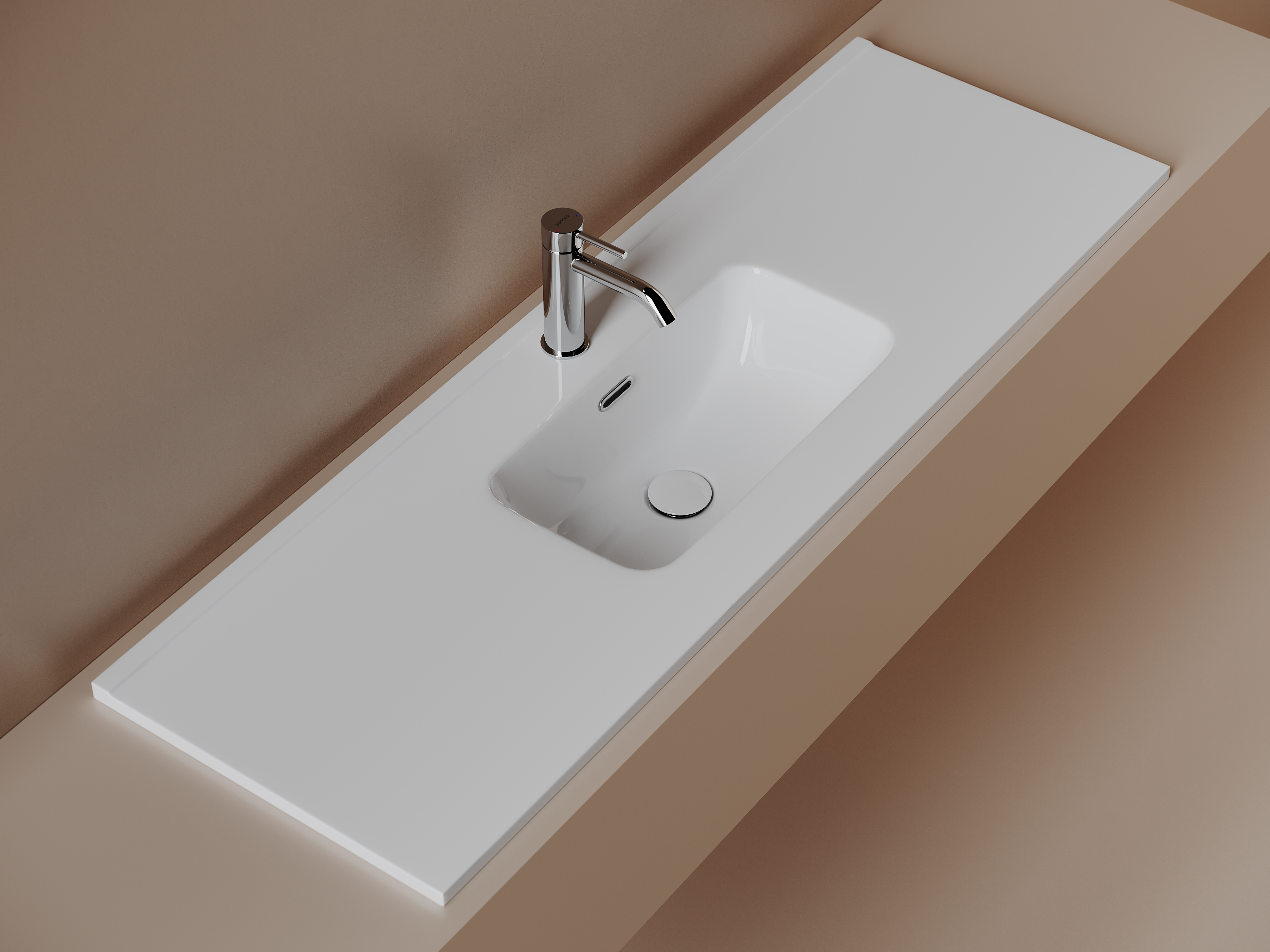 Фото Раковина Ceramicanova Compact CN7028 мебельная 121 × 39,5 × 17 см, белый глянцевый