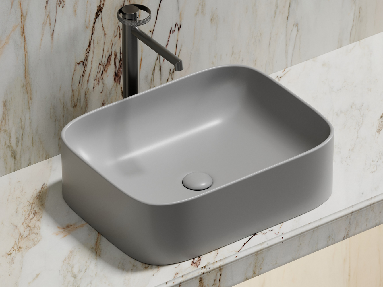 Фото Раковина Ceramicanova Element CN6052MSG накладная 50,5 × 38 × 15 см, серый матовый