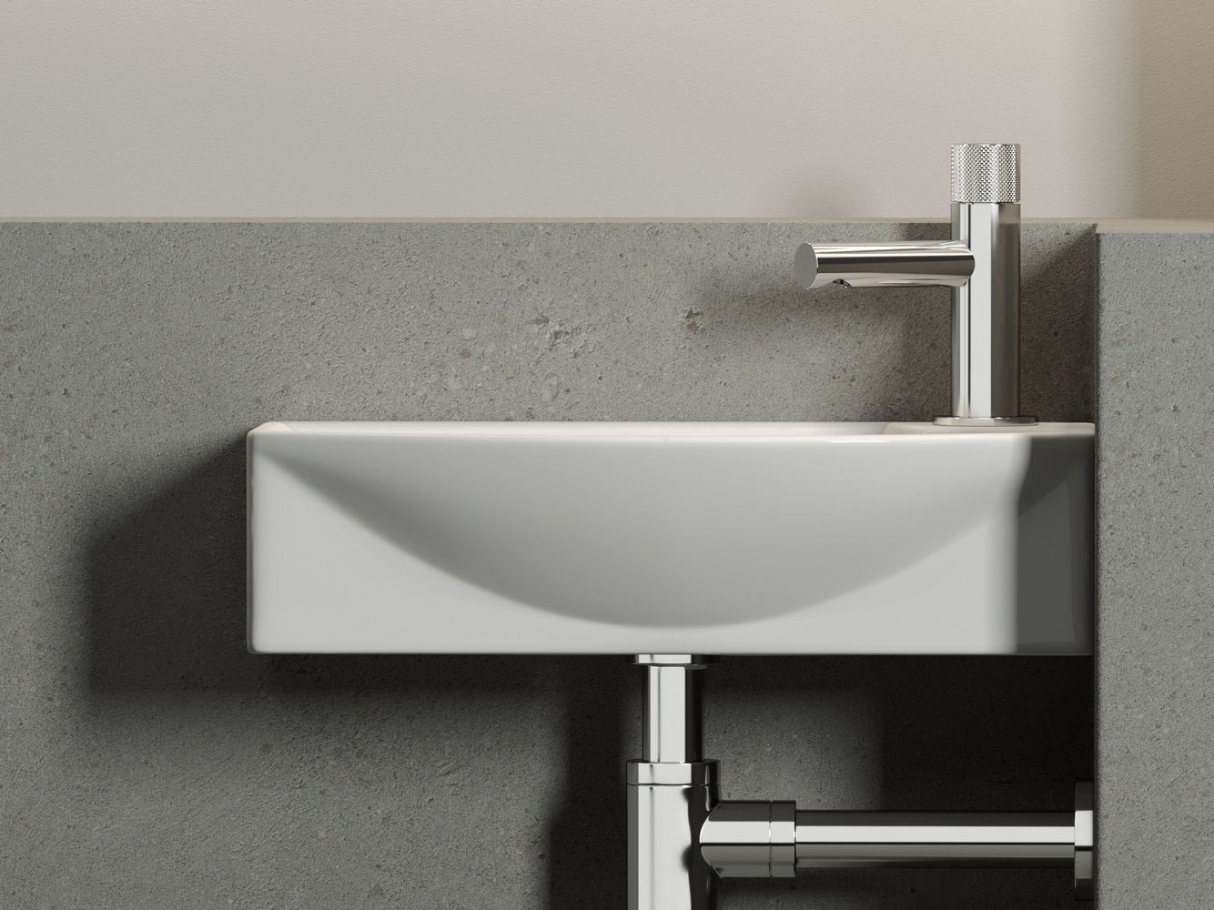 Фото Раковина Ceramicanova Element CN6038L подвесная 45,5 × 22 × 13 см, белый глянцевый