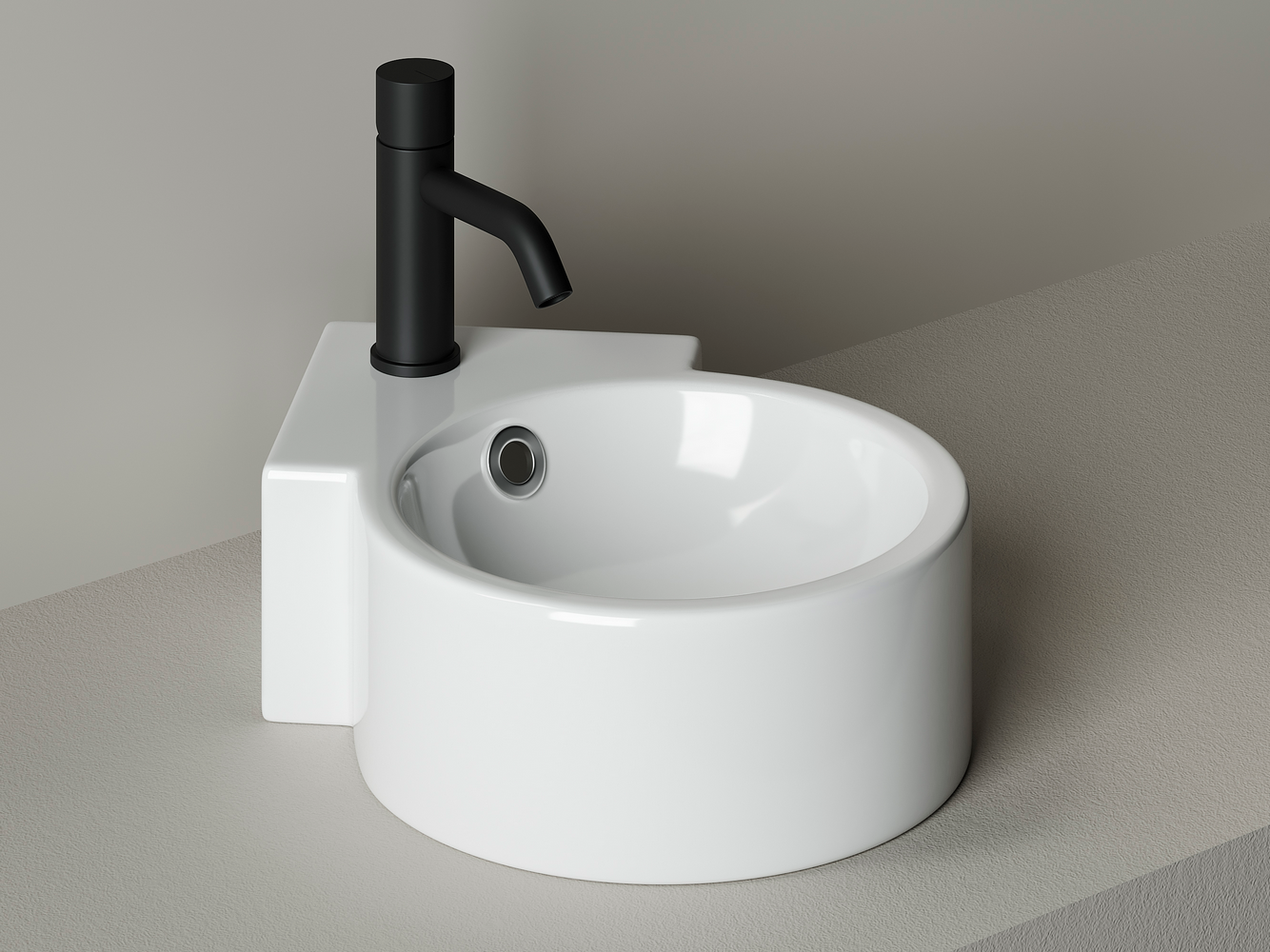 Фото Раковина Ceramicanova Element CN5019 подвесная угловая 31 × 41 × 12,5 см, белый глянцевый