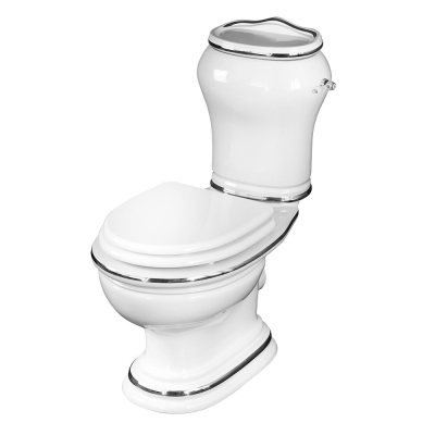 Фото Унитаз-компакт Migliore Milady 31736 выпуск в пол, декор D2 платина