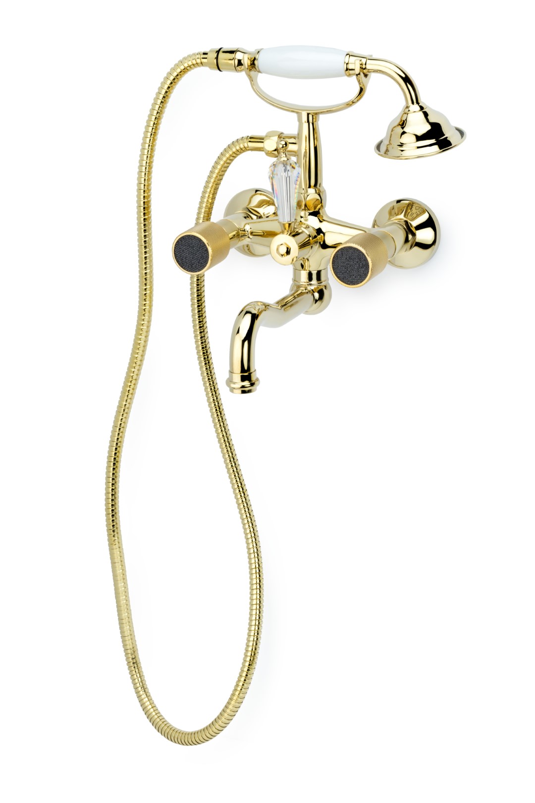 Фото Смеситель для ванны Boheme Royal 293-Royal/CRST black золото