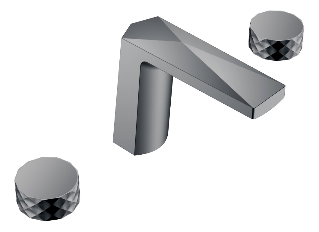 Фото Смеситель для раковины Boheme Venturo 150-SGM-DIAMOND shine gun metal, графит глянец