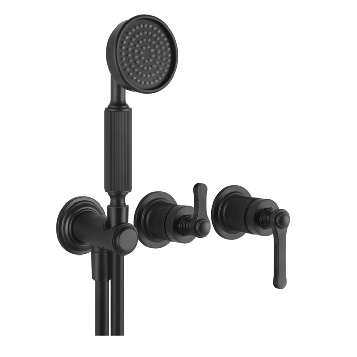 Фото Смеситель Gessi Venti20 65036#299 для ванны с душем, черный матовый