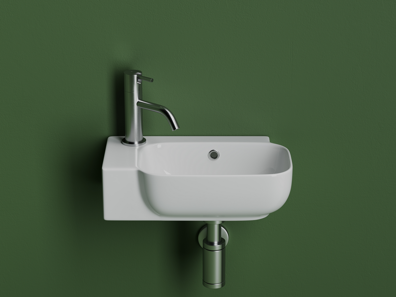 Фото Раковина Ceramicanova Element CN6074R подвесная 40,3 × 24,9 × 14 см, белый глянцевый