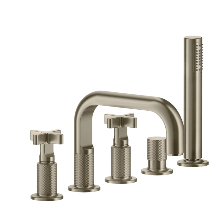 Фото Смеситель Gessi Inciso 58140#149 для ванны с душем, никель браш