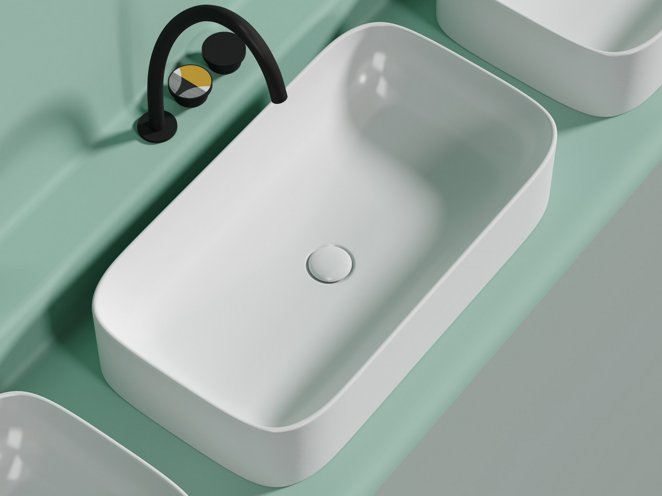 Фото Раковина Ceramicanova Element CN6054MW накладная 70,5 × 38 × 15 см, белый матовый