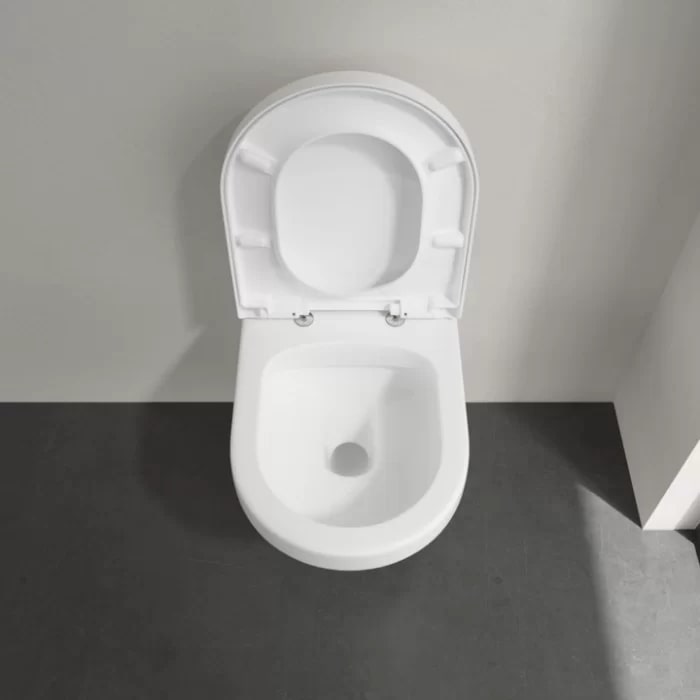 Фото Унитаз подвесной Villeroy & Boch Architectura 5684HR01, безободковый, с сиденьем с микролифтом, белый глянцевый