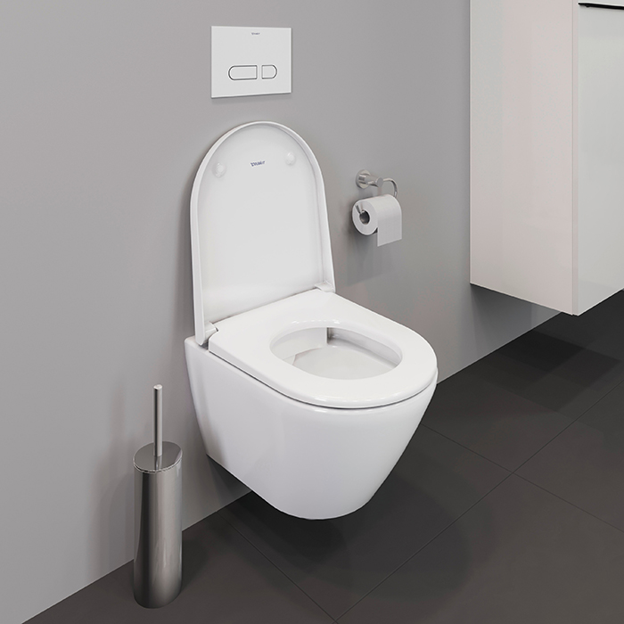Фото Унитаз подвесной укороченный Duravit D-Neo 2588090000, безободковый, без сиденья, белый глянцевый
