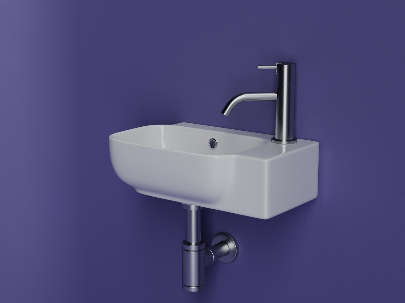 Фото Раковина Ceramicanova Element CN6074L подвесная 40,3 × 24,9 × 14 см, белый глянцевый