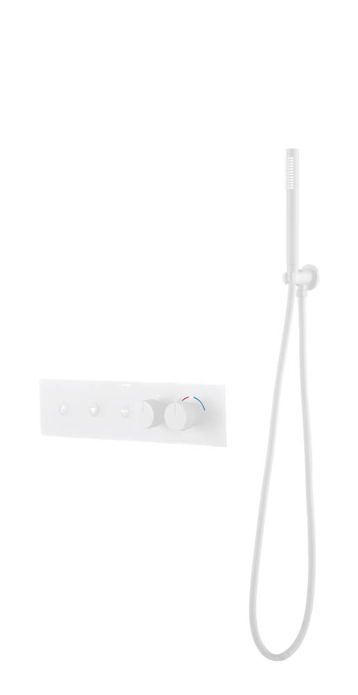 Фото Смеситель для душа Boheme Fusion 131-SYS-MW с термостатом на 3 выхода белый матовый