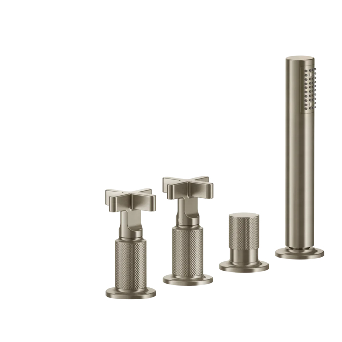 Фото Смеситель Gessi Inciso 58143#149 для ванны с душем, никель браш