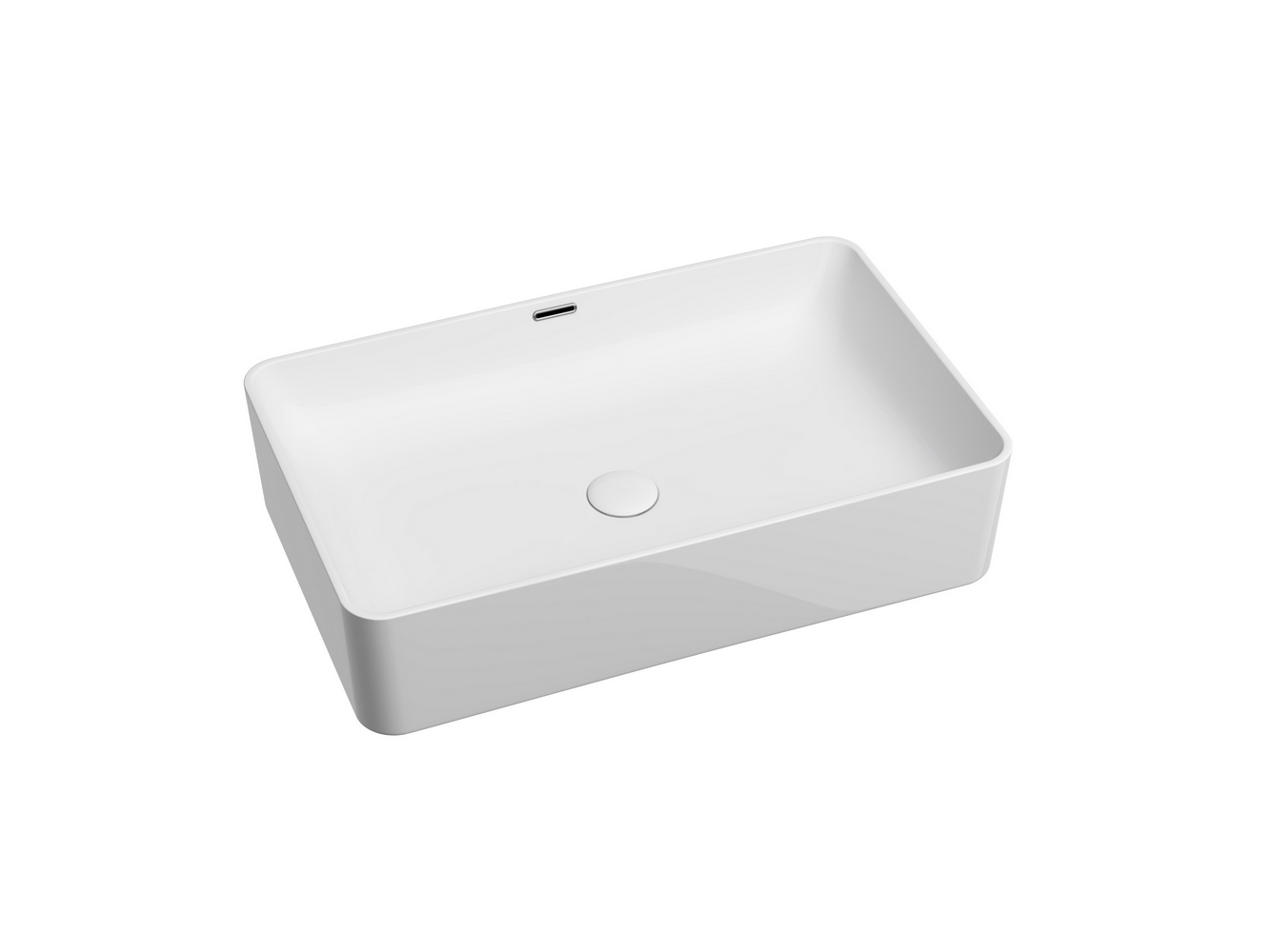 Фото Раковина Ceramicanova Element CN6065 накладная 60,5 × 38,5 × 14 см, белый глянцевый