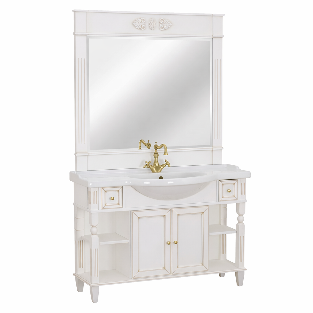 Фото Мебель для ванной Migliore Kantri цвет Bianco Matt Patinato 121 см